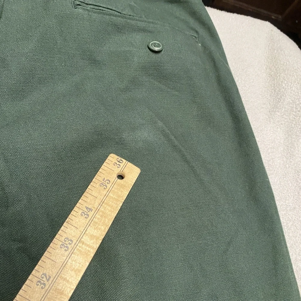 Banana Republic BR Athletics Pleated Pants Men 34‎ Green Side Cinch Trouser